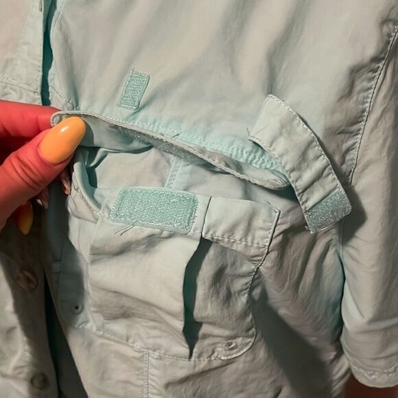 Swiss Alps Women's Blue Short Sleeve Button Down Fishing Shirt Size Medium - Picture 4 of 11